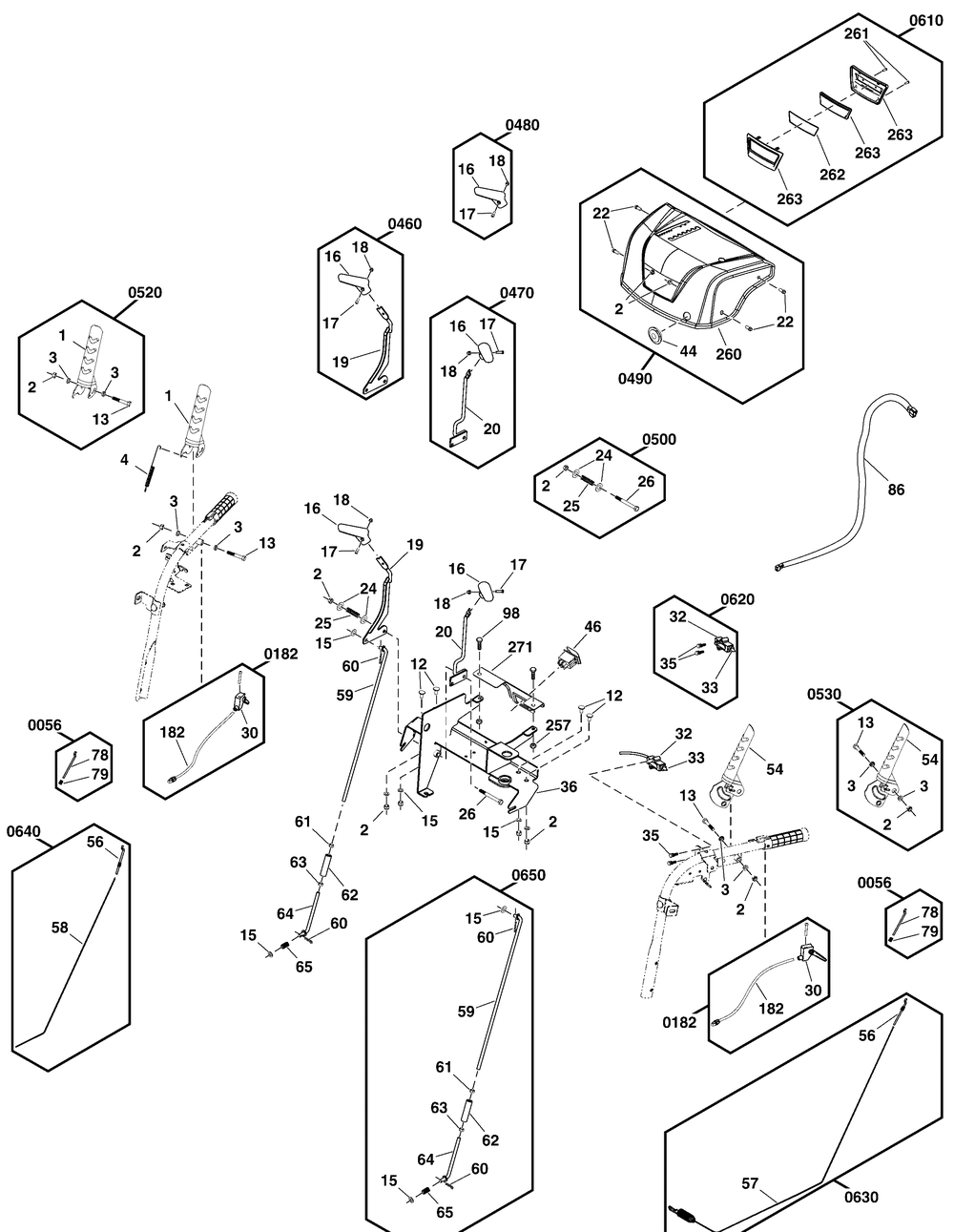 Controls Group Diagram and Parts List for 1696807-03-1024MDS 2019 Briggs and Stratton Snow Blower